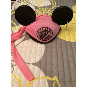 NWOT Disney Parks "Pirate Princess" Pink Mickey Mouse Ear Hat w Earring